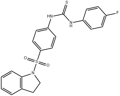 N-[4-(2,3-dihydro-1H-indol-1-ylsulfonyl)phenyl]-N'-(4-fluorophenyl)thiourea Struktur