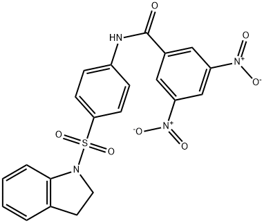 N-[4-(2,3-dihydro-1H-indol-1-ylsulfonyl)phenyl]-3,5-dinitrobenzamide Struktur