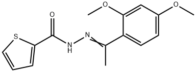 N'-[1-(2,4-dimethoxyphenyl)ethylidene]-2-thiophenecarbohydrazide Struktur