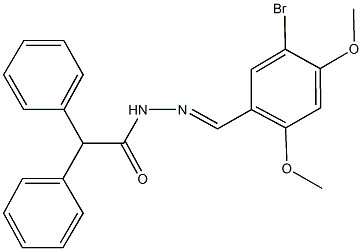 N'-(5-bromo-2,4-dimethoxybenzylidene)-2,2-diphenylacetohydrazide Struktur