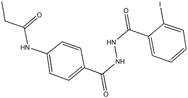 N-(4-{[2-(2-iodobenzoyl)hydrazino]carbonyl}phenyl)propanamide Struktur