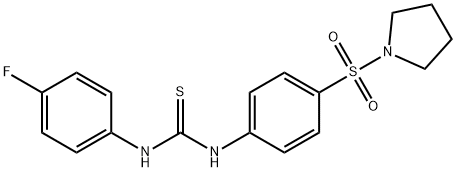 N-(4-fluorophenyl)-N'-[4-(1-pyrrolidinylsulfonyl)phenyl]thiourea Struktur