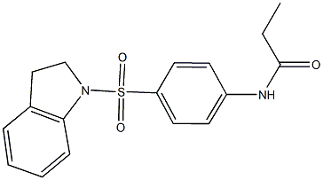 N-[4-(2,3-dihydro-1H-indol-1-ylsulfonyl)phenyl]propanamide Struktur