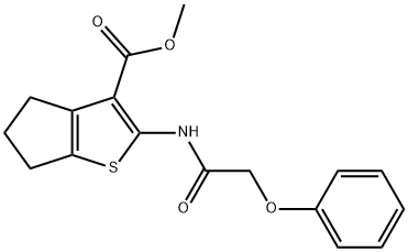 methyl 2-[(phenoxyacetyl)amino]-5,6-dihydro-4H-cyclopenta[b]thiophene-3-carboxylate Struktur