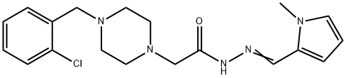 2-[4-(2-chlorobenzyl)-1-piperazinyl]-N'-[(1-methyl-1H-pyrrol-2-yl)methylene]acetohydrazide Struktur