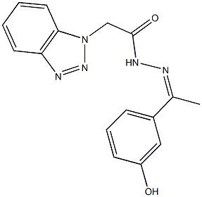 2-(1H-1,2,3-benzotriazol-1-yl)-N'-[1-(3-hydroxyphenyl)ethylidene]acetohydrazide Struktur