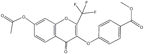 methyl 4-{[7-(acetyloxy)-4-oxo-2-(trifluoromethyl)-4H-chromen-3-yl]oxy}benzoate Struktur