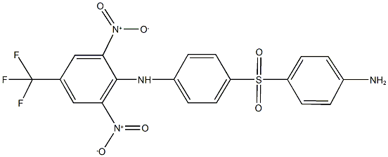 N-{4-[(4-aminophenyl)sulfonyl]phenyl}-2,6-dinitro-4-(trifluoromethyl)aniline Struktur