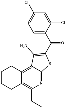 (1-amino-5-ethyl-6,7,8,9-tetrahydrothieno[2,3-c]isoquinolin-2-yl)(2,4-dichlorophenyl)methanone Struktur