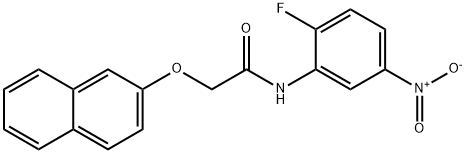 N-{2-fluoro-5-nitrophenyl}-2-(2-naphthyloxy)acetamide Struktur