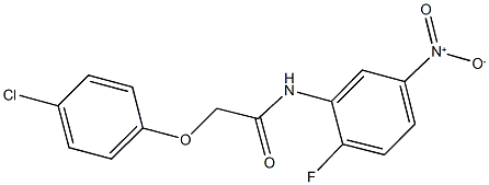 2-(4-chlorophenoxy)-N-{2-fluoro-5-nitrophenyl}acetamide Struktur