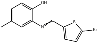 2-{[(5-bromo-2-thienyl)methylene]amino}-4-methylphenol Struktur