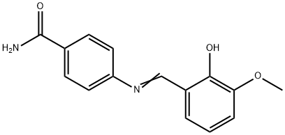 4-[(2-hydroxy-3-methoxybenzylidene)amino]benzamide Struktur