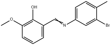 2-{[(3-bromo-4-methylphenyl)imino]methyl}-6-methoxyphenol Struktur