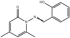 1-[(2-hydroxybenzylidene)amino]-4,6-dimethylpyridin-2(1H)-one Struktur