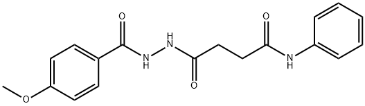 4-[2-(4-methoxybenzoyl)hydrazino]-4-oxo-N-phenylbutanamide Struktur