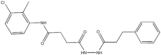 N-(3-chloro-2-methylphenyl)-4-oxo-4-[2-(3-phenylpropanoyl)hydrazino]butanamide Struktur