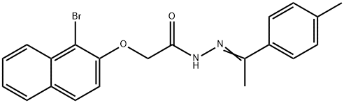 2-[(1-bromo-2-naphthyl)oxy]-N'-[1-(4-methylphenyl)ethylidene]acetohydrazide Struktur