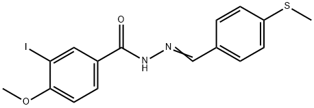 3-iodo-4-methoxy-N'-[4-(methylsulfanyl)benzylidene]benzohydrazide Struktur