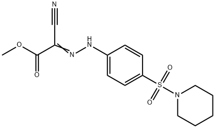 methyl cyano{[4-(1-piperidinylsulfonyl)phenyl]hydrazono}acetate Struktur