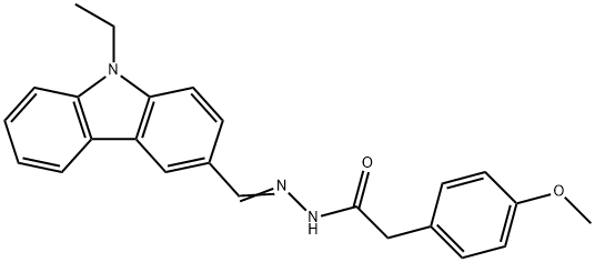 N'-[(9-ethyl-9H-carbazol-3-yl)methylene]-2-(4-methoxyphenyl)acetohydrazide Struktur