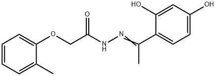 N'-[1-(2,4-dihydroxyphenyl)ethylidene]-2-(2-methylphenoxy)acetohydrazide Struktur