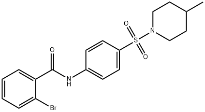 2-bromo-N-{4-[(4-methyl-1-piperidinyl)sulfonyl]phenyl}benzamide Struktur