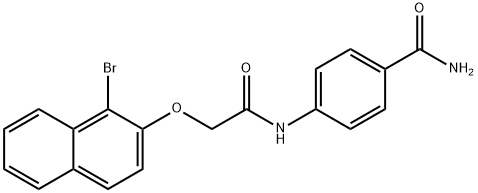 4-({[(1-bromo-2-naphthyl)oxy]acetyl}amino)benzamide Struktur