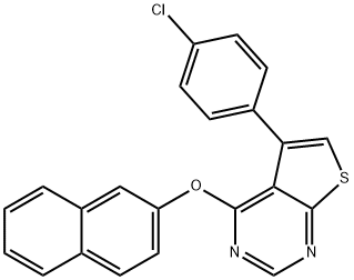 5-(4-chlorophenyl)thieno[2,3-d]pyrimidin-4-yl 2-naphthyl ether Struktur