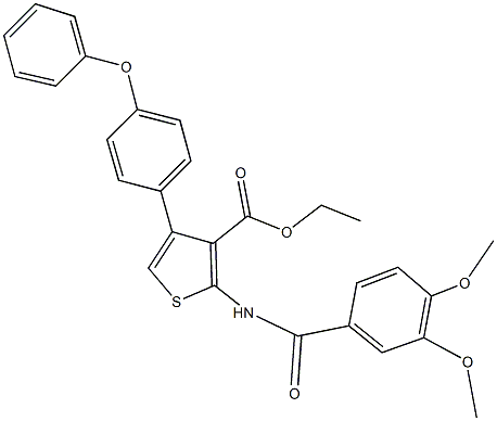 ethyl 2-[(3,4-dimethoxybenzoyl)amino]-4-(4-phenoxyphenyl)-3-thiophenecarboxylate Struktur