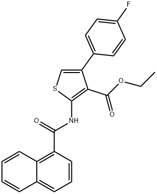 ethyl 4-(4-fluorophenyl)-2-(1-naphthoylamino)-3-thiophenecarboxylate Struktur