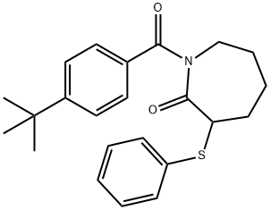 1-(4-tert-butylbenzoyl)-3-(phenylsulfanyl)-2-azepanone Struktur