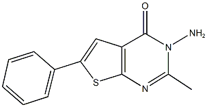 3-amino-2-methyl-6-phenylthieno[2,3-d]pyrimidin-4(3H)-one Struktur