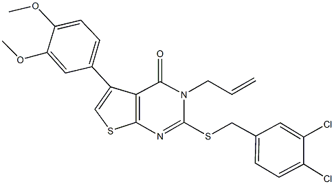 3-allyl-2-[(3,4-dichlorobenzyl)sulfanyl]-5-(3,4-dimethoxyphenyl)thieno[2,3-d]pyrimidin-4(3H)-one Struktur