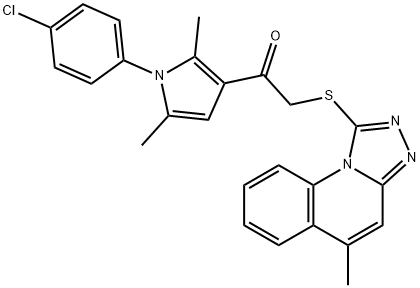 1-[1-(4-chlorophenyl)-2,5-dimethyl-1H-pyrrol-3-yl]-2-[(5-methyl[1,2,4]triazolo[4,3-a]quinolin-1-yl)sulfanyl]ethanone Struktur