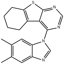 4-(5,6-dimethyl-1H-benzimidazol-1-yl)-5,6,7,8-tetrahydro[1]benzothieno[2,3-d]pyrimidine Struktur