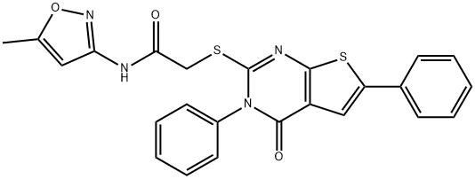 N-(5-methylisoxazol-3-yl)-2-[(4-oxo-3,6-diphenyl-3,4-dihydrothieno[2,3-d]pyrimidin-2-yl)sulfanyl]acetamide Struktur