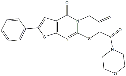 3-allyl-2-{[2-(4-morpholinyl)-2-oxoethyl]sulfanyl}-6-phenylthieno[2,3-d]pyrimidin-4(3H)-one Struktur