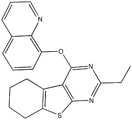 2-ethyl-4-(quinolin-8-yloxy)-5,6,7,8-tetrahydro[1]benzothieno[2,3-d]pyrimidine Struktur