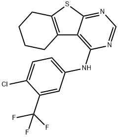 N-[4-chloro-3-(trifluoromethyl)phenyl]-N-(5,6,7,8-tetrahydro[1]benzothieno[2,3-d]pyrimidin-4-yl)amine Struktur