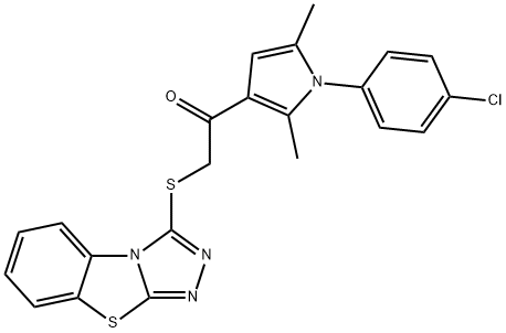 1-[1-(4-chlorophenyl)-2,5-dimethyl-1H-pyrrol-3-yl]-2-([1,2,4]triazolo[3,4-b][1,3]benzothiazol-3-ylsulfanyl)ethanone Struktur