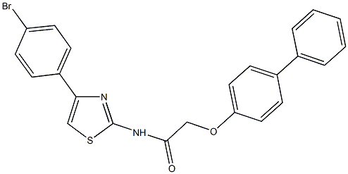 2-([1,1'-biphenyl]-4-yloxy)-N-[4-(4-bromophenyl)-1,3-thiazol-2-yl]acetamide Struktur