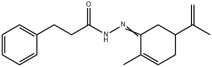 N'-(5-isopropenyl-2-methyl-2-cyclohexen-1-ylidene)-3-phenylpropanohydrazide Struktur