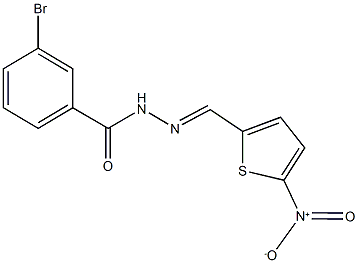 3-bromo-N'-({5-nitro-2-thienyl}methylene)benzohydrazide Struktur