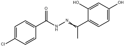 4-chloro-N'-[1-(2,4-dihydroxyphenyl)ethylidene]benzohydrazide Struktur