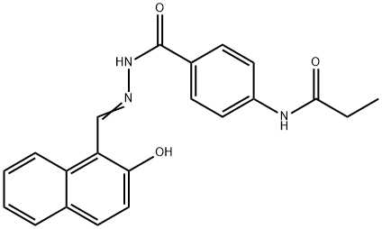 N-[4-({2-[(2-hydroxy-1-naphthyl)methylene]hydrazino}carbonyl)phenyl]propanamide Struktur