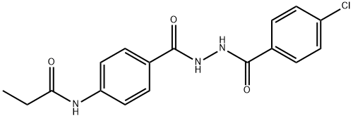 N-(4-{[2-(4-chlorobenzoyl)hydrazino]carbonyl}phenyl)propanamide Struktur