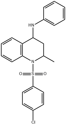 N-{1-[(4-chlorophenyl)sulfonyl]-2-methyl-1,2,3,4-tetrahydro-4-quinolinyl}-N-phenylamine Struktur