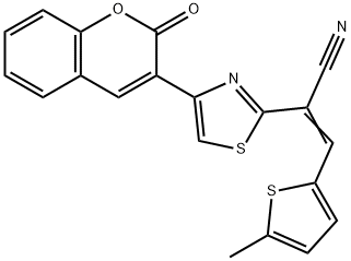 3-(5-methyl-2-thienyl)-2-[4-(2-oxo-2H-chromen-3-yl)-1,3-thiazol-2-yl]acrylonitrile Struktur