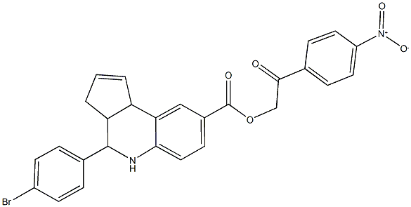 2-{4-nitrophenyl}-2-oxoethyl 4-(4-bromophenyl)-3a,4,5,9b-tetrahydro-3H-cyclopenta[c]quinoline-8-carboxylate Struktur